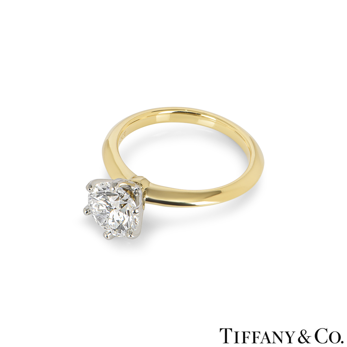 Tiffany & Co. Yellow Gold Diamond Setting Ring 1.67ct G/VVS1 XXX